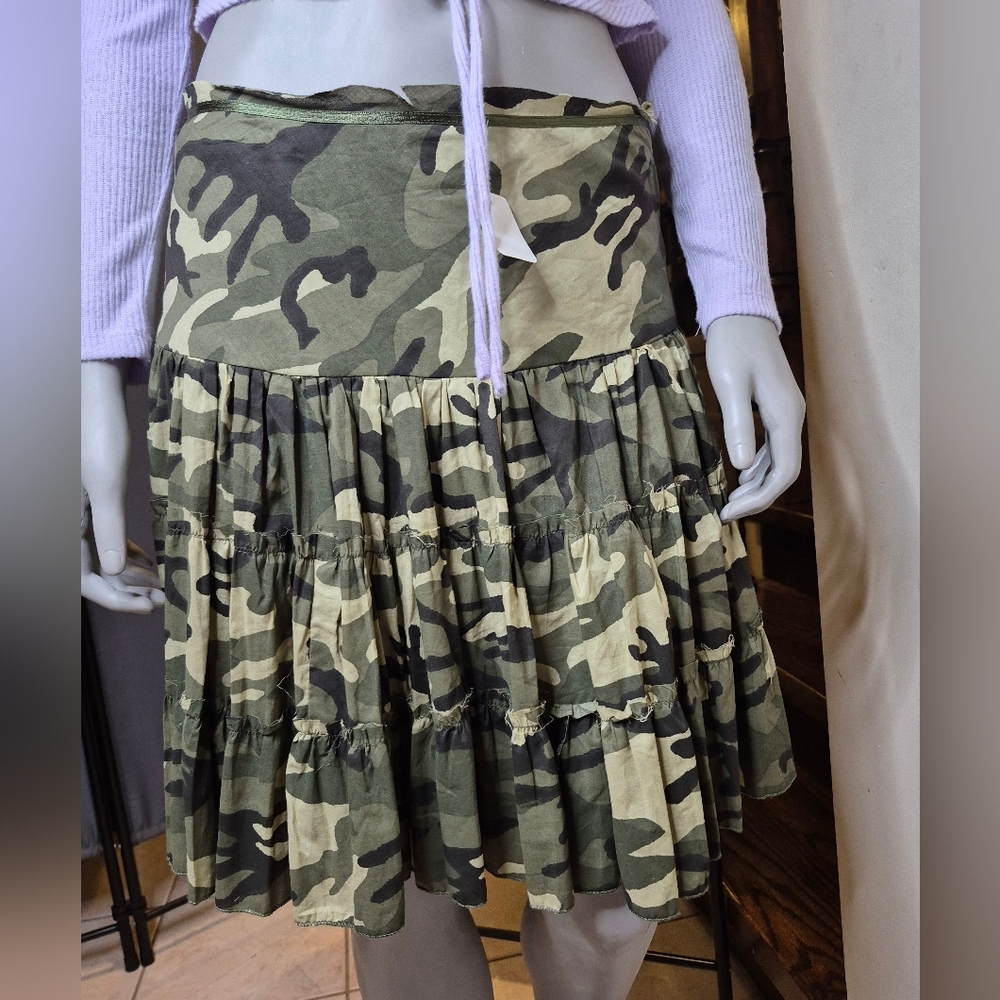 Camouflage Tiered Skirt